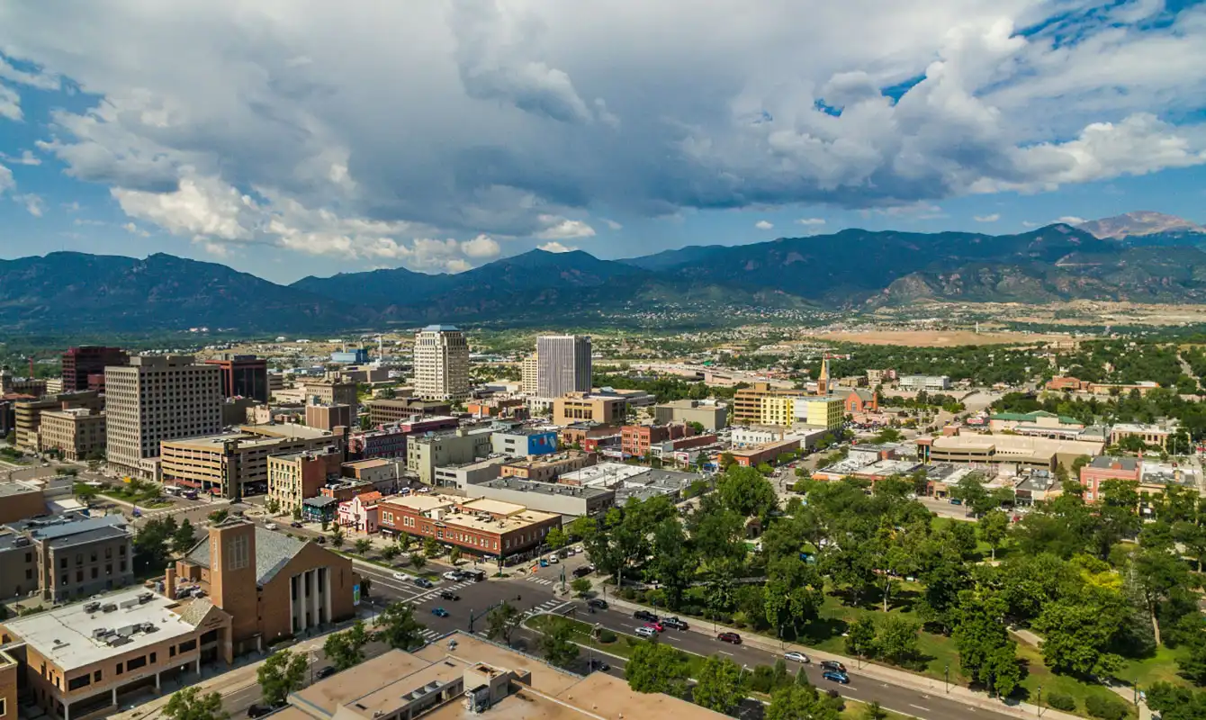 Drone photo of Colorado Springs in the day
